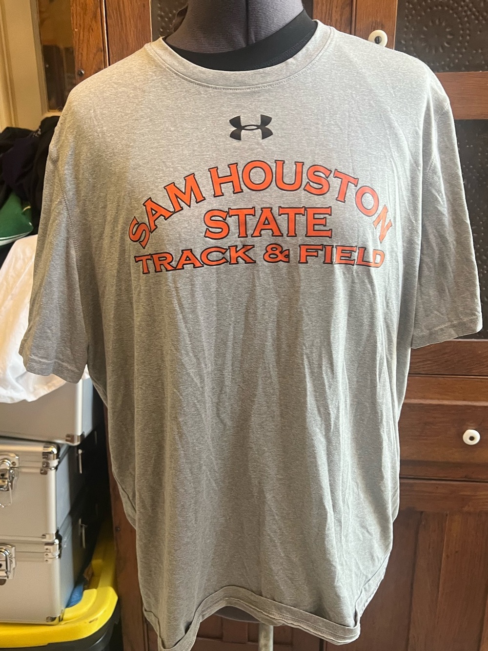 Under Armour Sam Houston State Track & Field Tee - Gray & Orange size L
